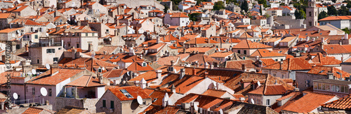 Plakat na papierze fotorealistycznym Dubrovnik stare miasto czerwone dachy