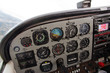 Pilot's View of Complex Instrument Panel of Small Airplane