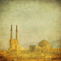 Wall Mural - vintage image of Yazd, Iran