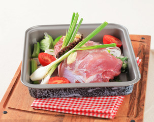 Poster - Raw pork and fresh vegetables