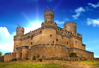 Poster - medieval castle in spain - manzanares el real