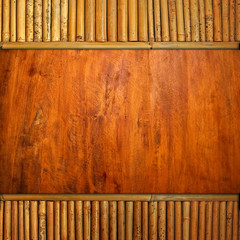 Wall Mural - wood board with bamboo