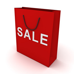 Aufkleber - Red shopping bag with sale word