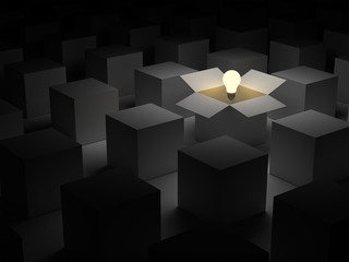 Fototapete - Thinking outside the box business concept