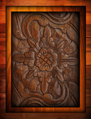 Poster - wood carving with frame