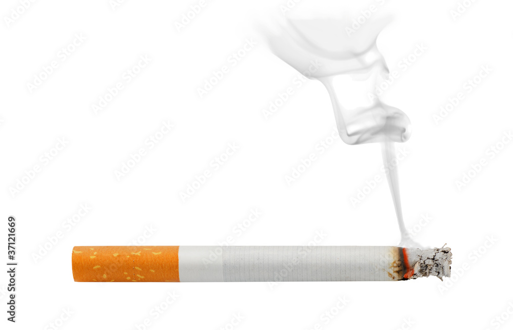 Smoking and burning cigarette Stock Photo