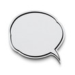 canvas print picture - Paper speech bubble on white background with clipping path