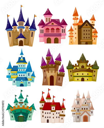 Naklejka - mata magnetyczna na lodówkę cartoon Fairy tale castle icon