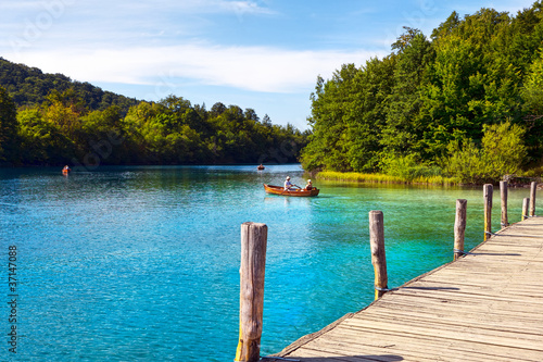 Obraz na płótnie canvas trzyczęściowy "tryptyk" Park plitvice, chorwacja