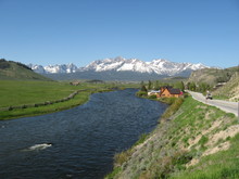 Sawtooth Mountains And Salmon River In Stanley Idaho