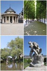 Sticker - Jardins à Paris, 4 photos pour carte postale	