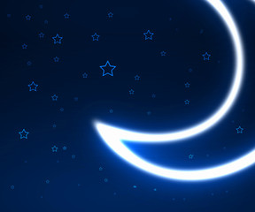 Canvas Print - night sky background with moon and stars