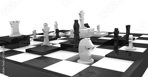 Board z aluminiowym obramowaniem Szachy