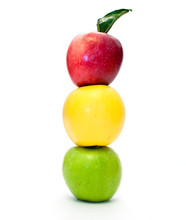 Traffic Light Of Apples On A White Background