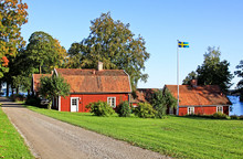 Red Idyllic  House In Sweden.