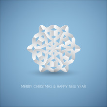 Vector White Paper Christmas Snowflake