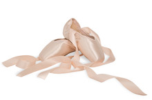 Ballet Shoes On A White Background