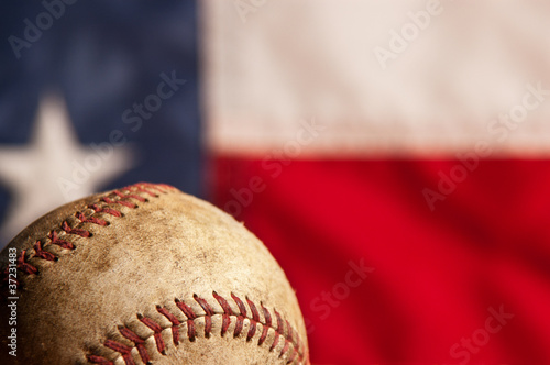 Board z aluminiowym obramowaniem Vintage baseball z amerykańską flagą