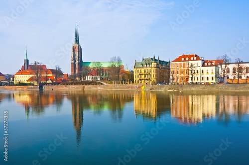 Board z aluminiowym obramowaniem Wrocław stara panorama miasta