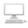 Vector desktop computer with blank widescreen monitor (16:9)