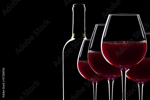 Plakat na papierze fotorealistycznym Podświetlane czerwone wino
