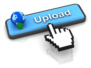 Poster - 3d upload button with hand cursor