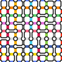 Poster - Seamless background of metro scheme
