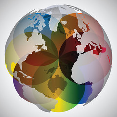 Wall Mural - colorful world globe