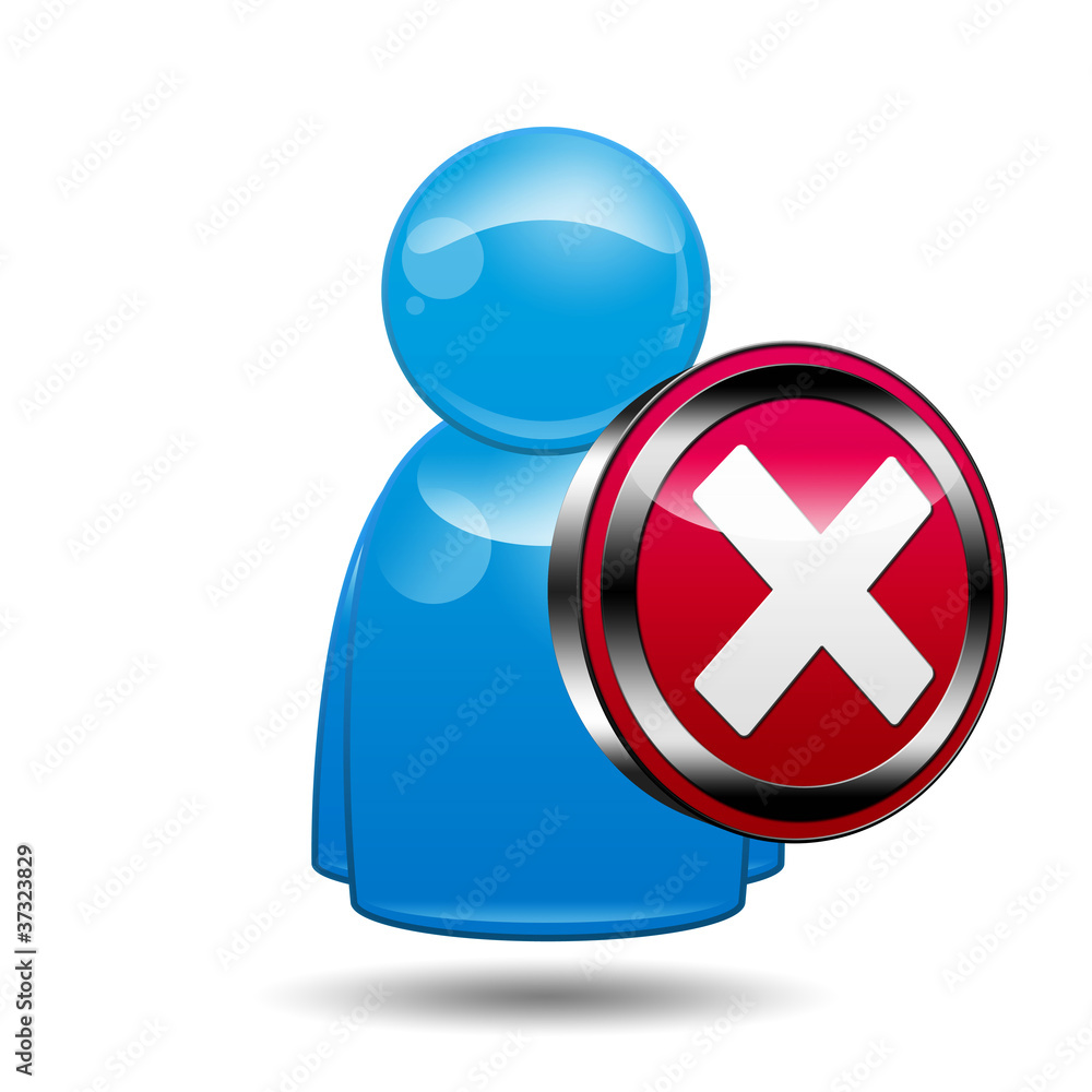 Icono 3D usuario con señal error Stock Illustration | Adobe Stock, image size:1000x1000