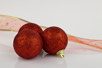 Red Christmas Baubles .