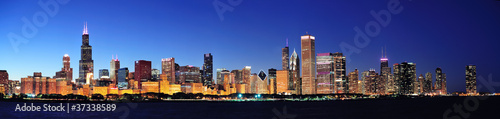 Fotoboard na płycie Panorama nocna w chicago