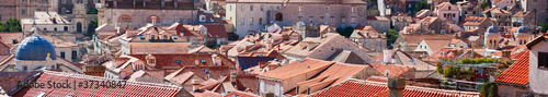 Plakat na papierze fotorealistycznym Dubrovnik stare miasto czerwone dachy