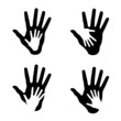 © Imagination Stock - Set of Helping hands, abstract illustrations