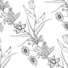 Sticker - Floral seamless background