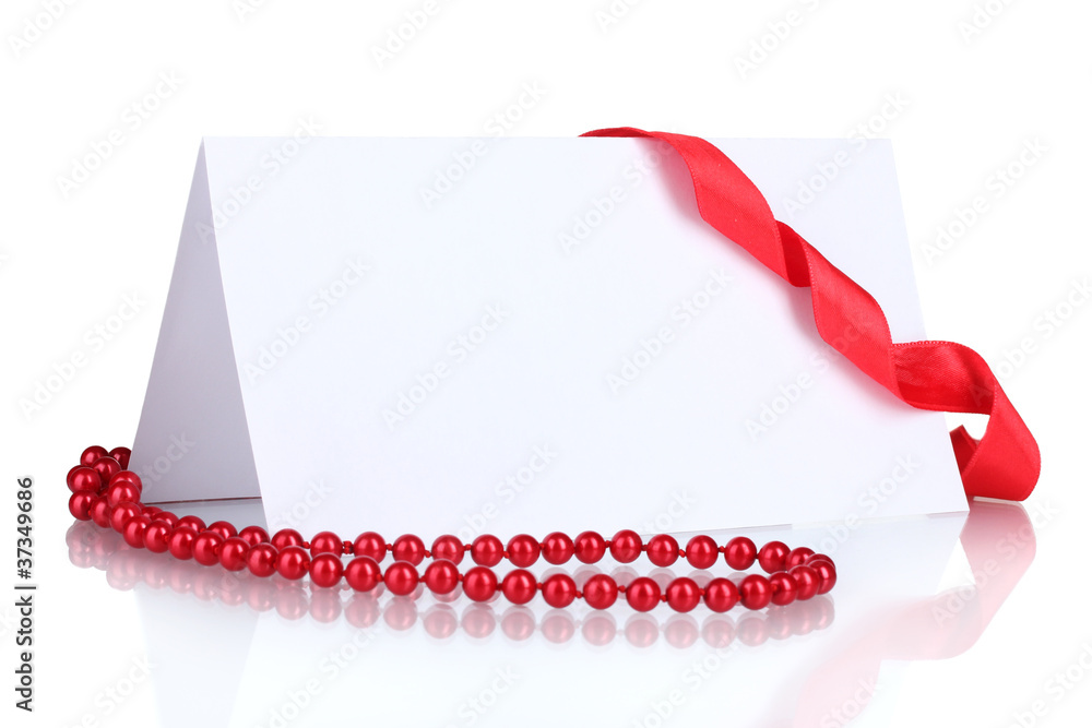 blank postcard and decor isolated on white