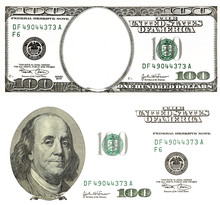 Set Of Original Detail Dollars Isolated On White Background