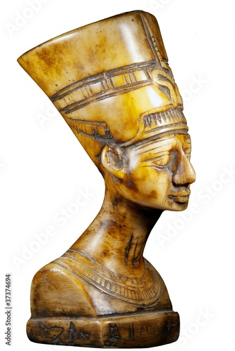 Fotografie, Obraz bust of Queen Nefertiti on white background