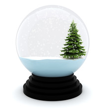 3d Chrystmas Dome, On White Background