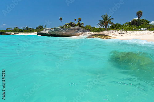 Naklejka samoprzylepna Morze Karaibskie dekoracje w Playa del Carmen, Meksyk