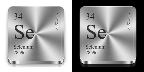 Selenium, two metal web buttons