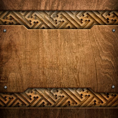 wood background with carving