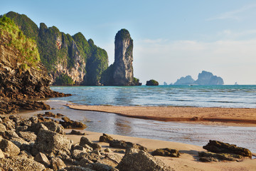 Poster - Picturesque rocks on a beach