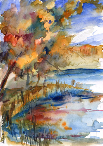 Naklejka dekoracyjna autumn landscape.