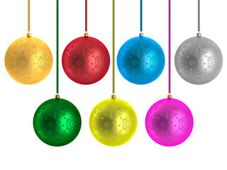 Sticker - Multicolor Christmas baubles isolated on white