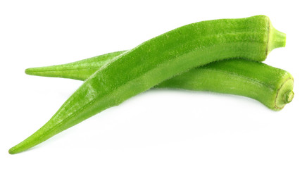 Canvas Print - Fresh okras on white background