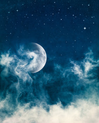 Fotobehang - Midnight Fog and Moon