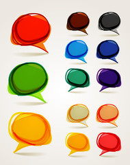 Aufkleber - Abstract hand-drawn talking bubbles set