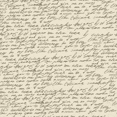 Abstract handwriting on old vintage paper. Seamless pattern, vec