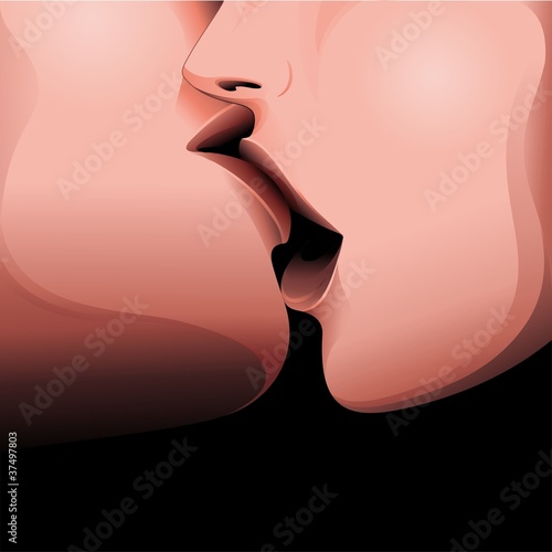 Naklejka dekoracyjna Bacio Labbra Amore-Love Kiss Lips-Vector