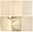 Set of old vintage paper background (clipping path)